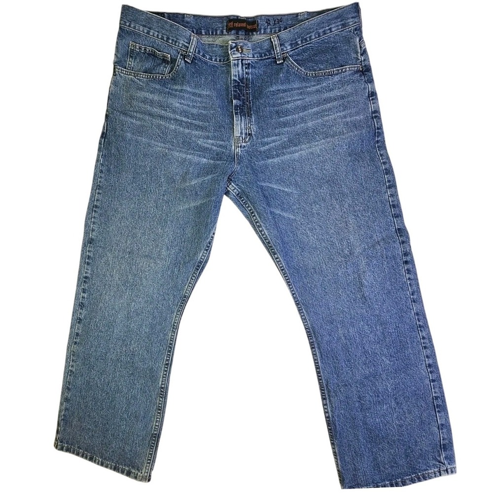 Lee Dungarees Mens Relaxed Bootcut Jeans Blue Medium Wash 42x30 100% Cotton